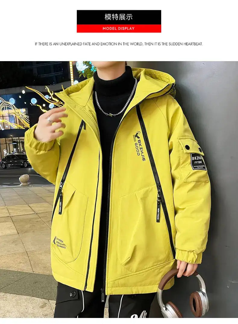 2023 Winter Thicken Fleece Hooded Jackets Mens Waterproof Warm Coats Windbreaker Outwear Males Outdoor - Lootquake