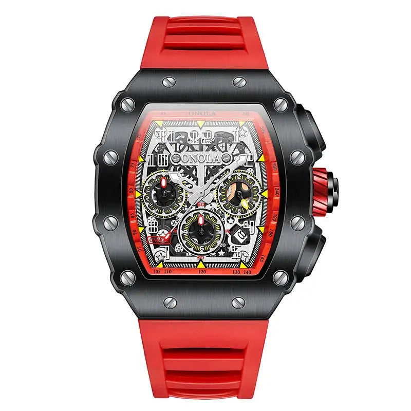 Fashion Men's Watch ONOLA Unique Design Multi-functional Automatic Mechanical Watches Men's Tape Waterproof Wristwatch - Lootquake