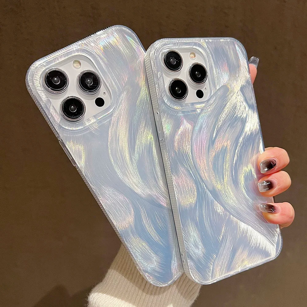 Funda de silicona suave para teléfono con láser colorido