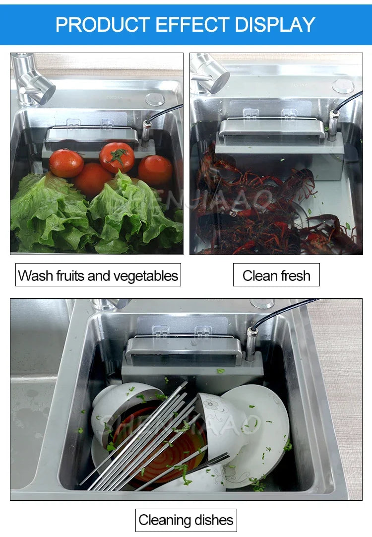 Lave-vaisselle à ultrasons automatique, portable, pour la maison, petit format, autonome, sans installation, pour la cuisine, 110 V/220 V