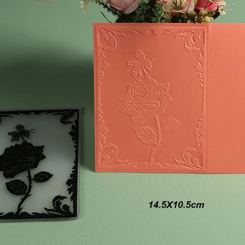 DUOFEN Crafts plastic embossing folder collection 2 paper embossing flower mold Christmas Birthday Easter day wedding - Lootquake