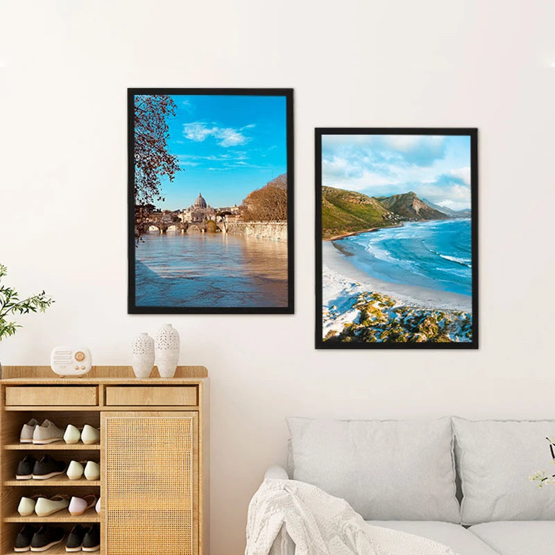 Marco de fotos magnético negro A4/A5/A6, columna publicitaria, columna publicitaria, marco de póster suave autoadhesivo, carpeta de certificados