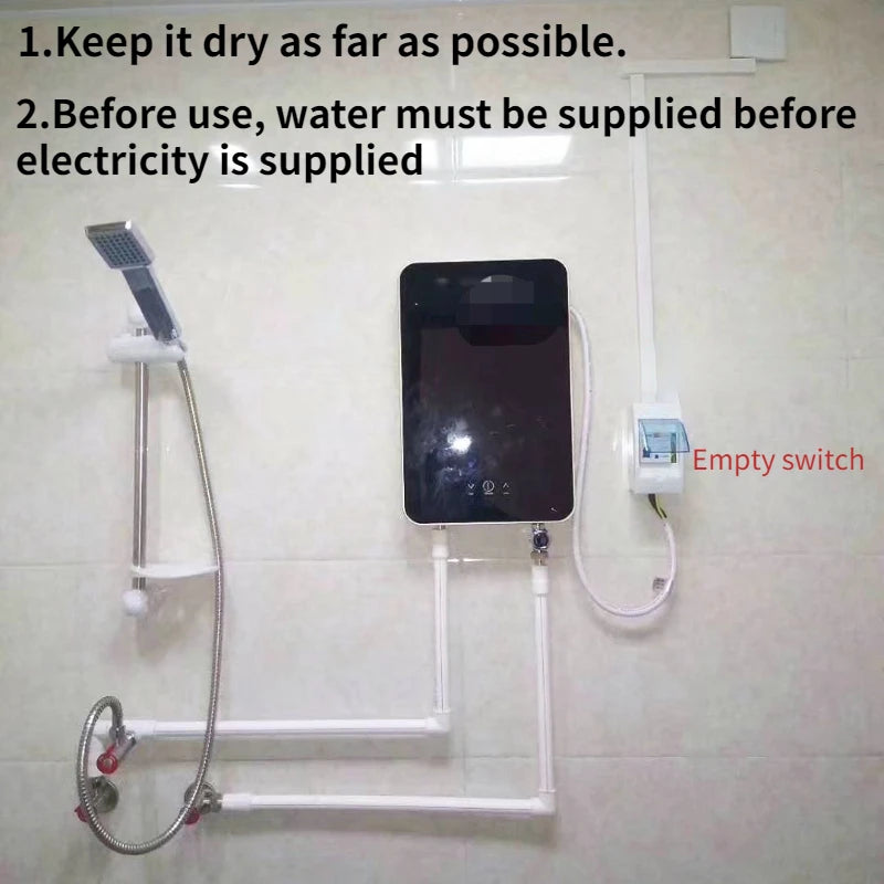 Chauffe-eau électrique instantané sans réservoir pour salle de bain, 110 V, 220 V, thermostat de douche sans réservoir, sûr, intelligent et automatique