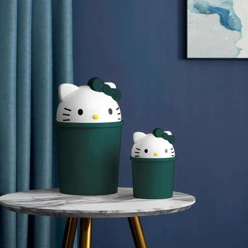New Sanrio Hello Kitty Dustbin Trash Can Rubbish Bin Garbage Binsanrio Kawaii Trash Can Living Room Bedroom Toilet Paper Basket