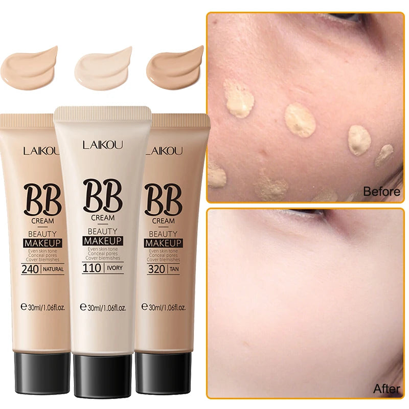 Crema BB correctora, blanqueadora, iluminadora, base de maquillaje, 18 horas de duración, resistente al agua, hidratante, cosmética coreana, 1 unidad