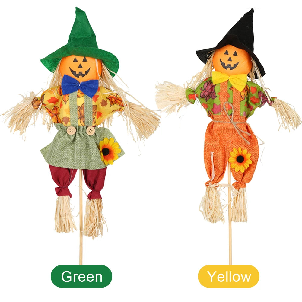 Small Halloween Scarecrow Decoration Fall Harvest Standing Scarecrow Decors Rustic Outdoor Scarecrow Halloween Decor