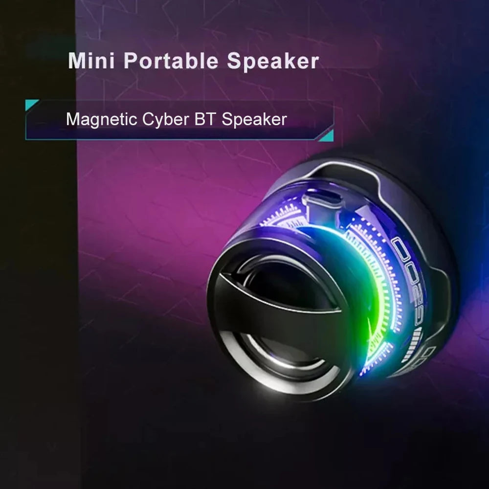 Altavoz Bluetooth portátil G200 con iluminación RGB, altavoz magnético BT5.3, minicaja de sonido, 7 horas de reproducción, soporte para teléfono.