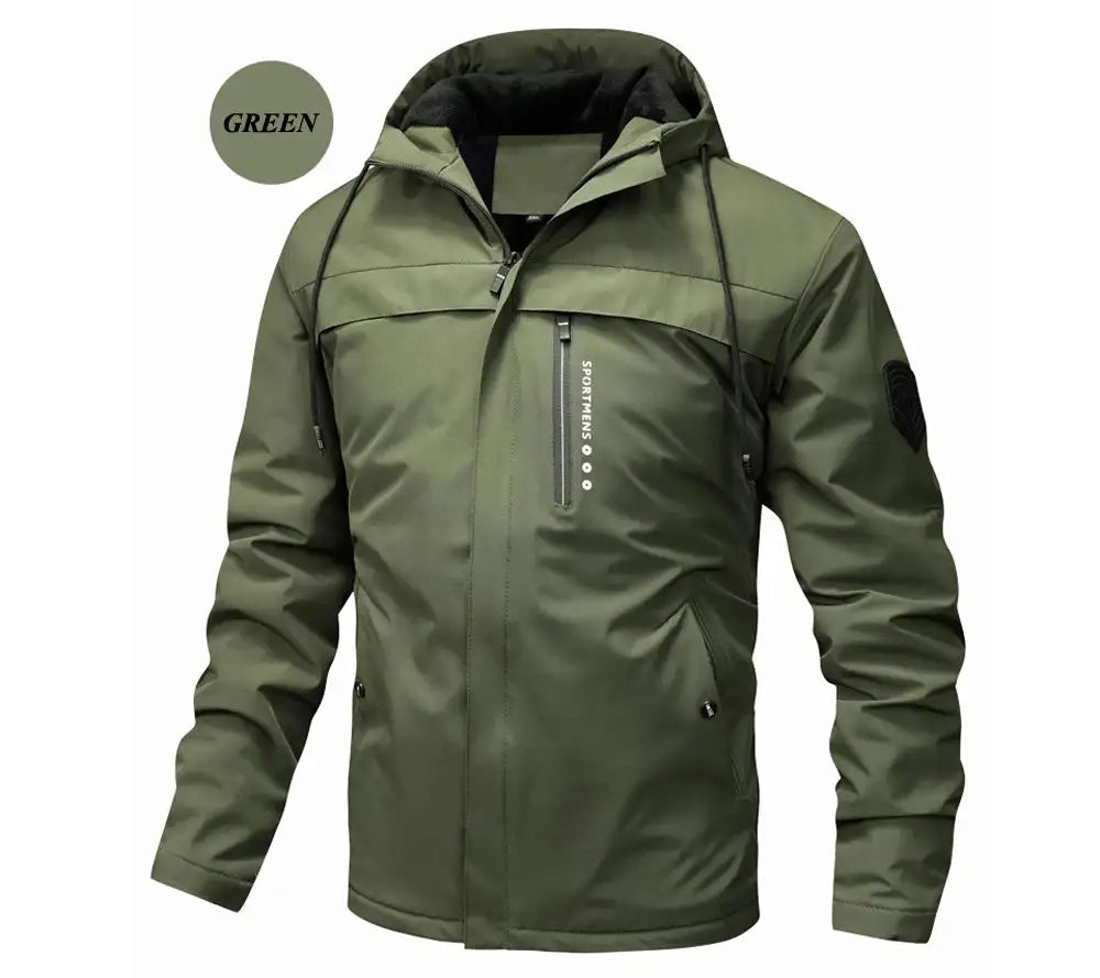 Winter Men's Warm Padded Jackets Fashion Men Fleece Lined Thermal Hooded Coats Men Mountain Ski Windbreaker Jackets Clothing - Lootquake