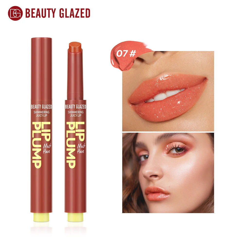 Beauty Glazed 12 Color Shimmering Juicy Lipstick,Shining Lip Plump,Moisturizing Nourishing Women Lip Makeup.Girl's Gift