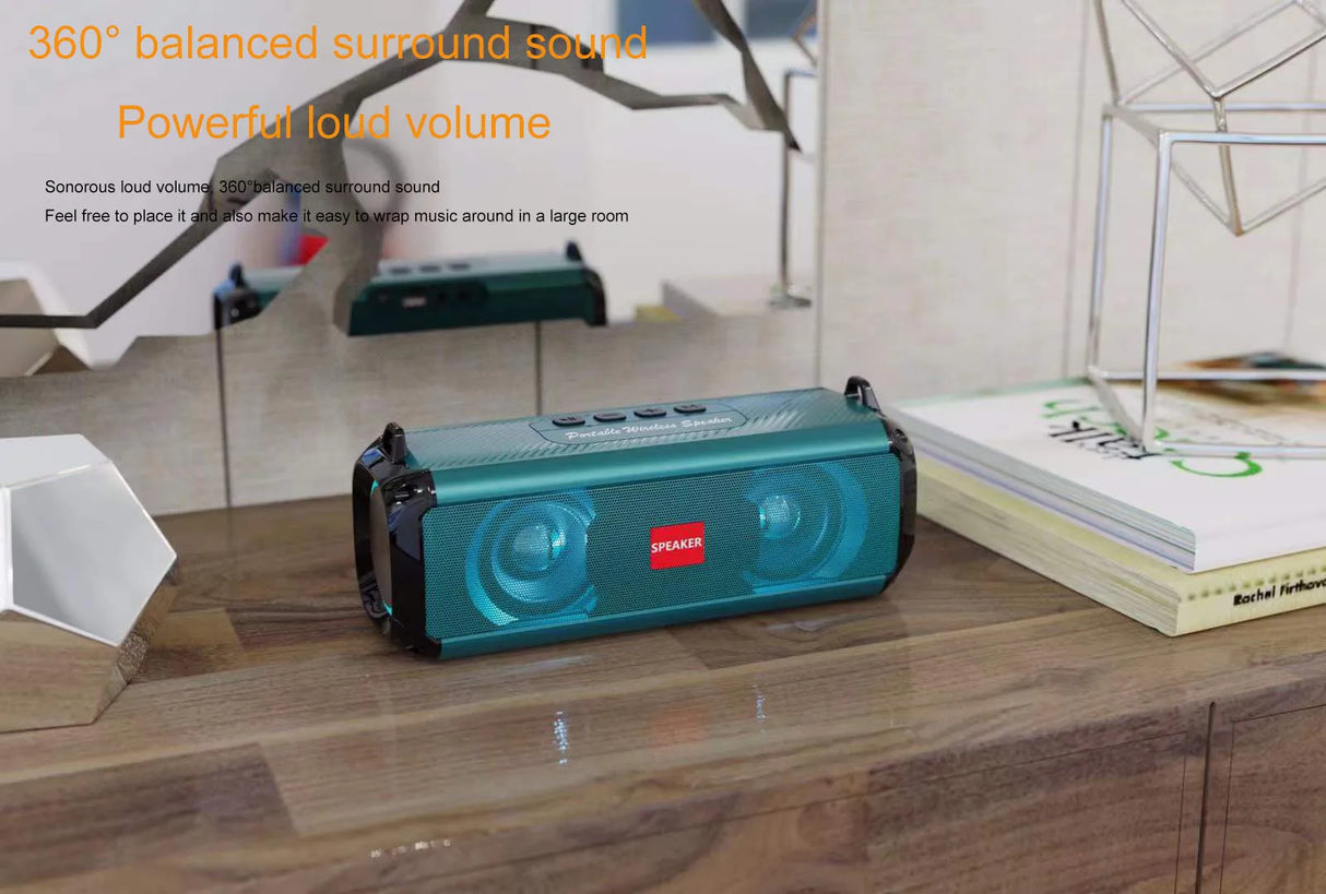 Altavoz Bluetooth portátil con audio de alta resolución, graves y agudos extendidos, altavoces inalámbricos HiFi de alta calidad y gran volumen.