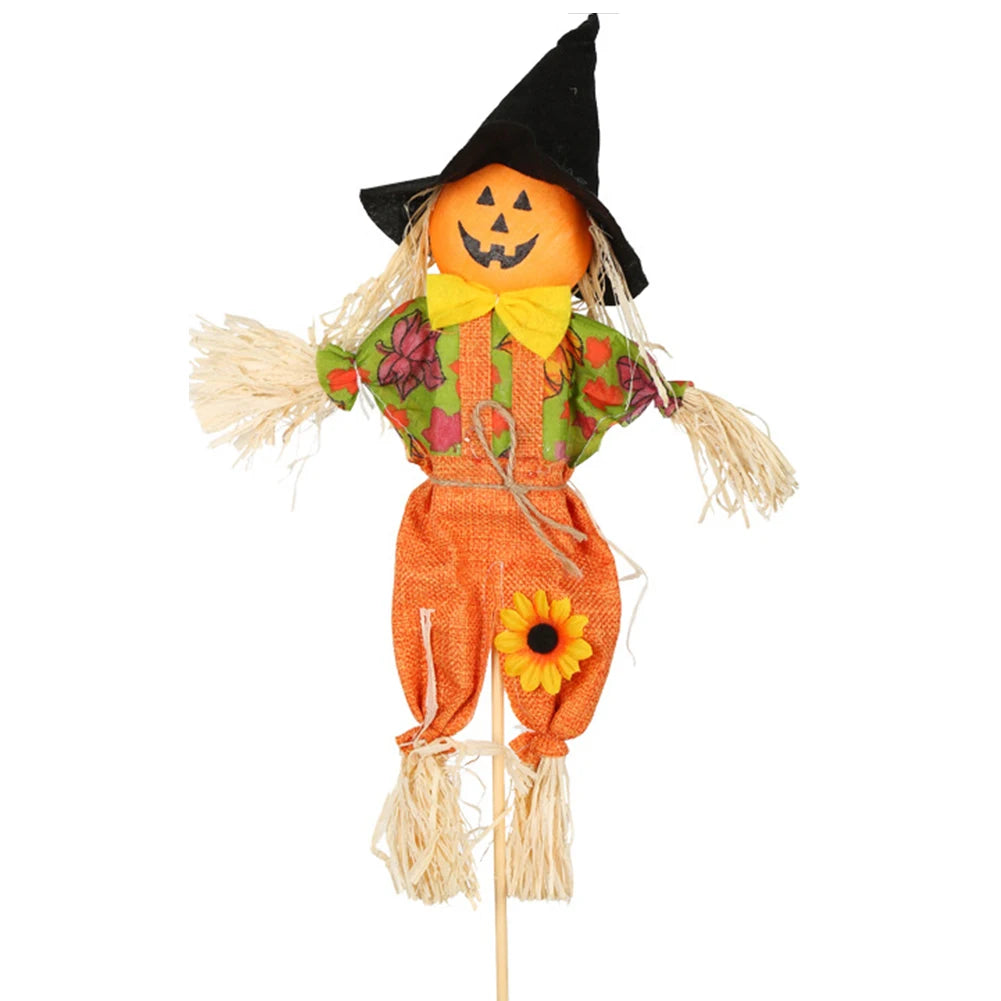 Small Halloween Scarecrow Decoration Fall Harvest Standing Scarecrow Decors Rustic Outdoor Scarecrow Halloween Decor