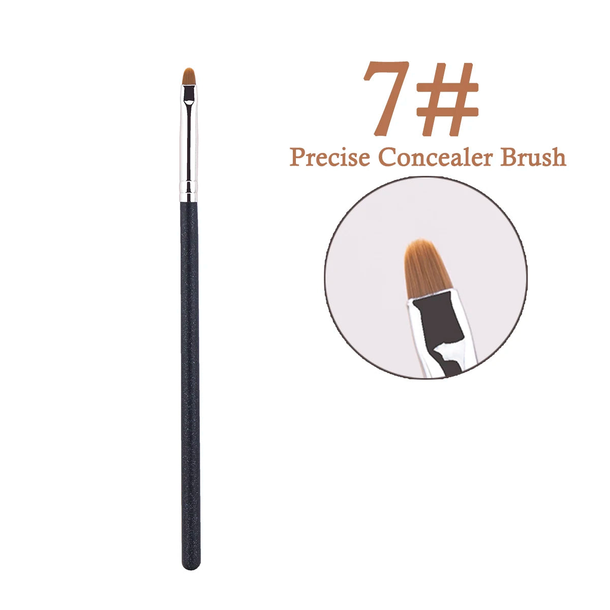 Nueva brocha ultrafina para base de maquillaje, brocha puntiaguda y precisa para difuminar correctores y bases líquidas faciales.