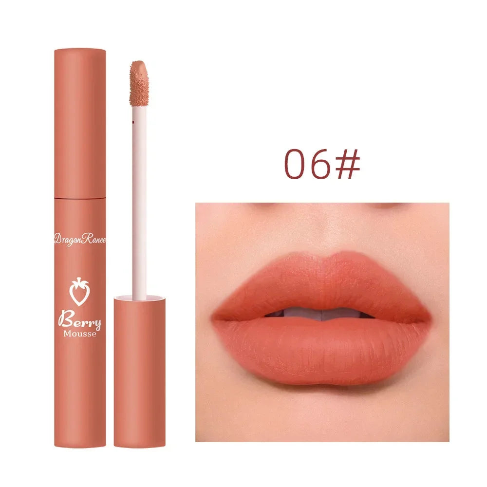 Rouge à lèvres mat nude, 12 couleurs, longue tenue, velours, waterproof, anti-décoloration, antiadhésif, maquillage pour femmes