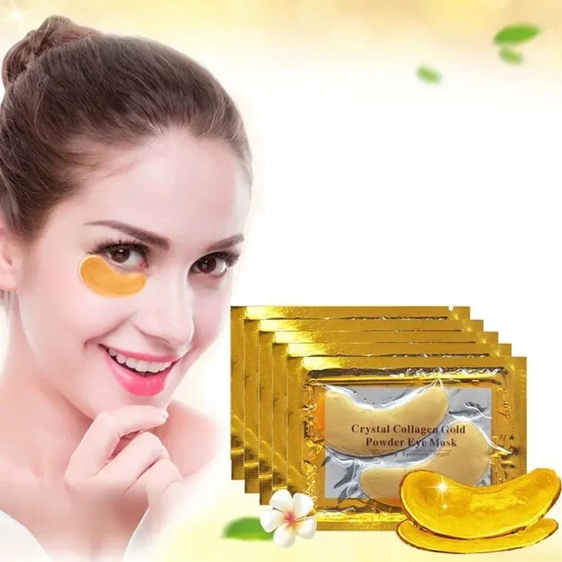 Mascarilla de colágeno cristalino con polvo dorado para ojos, antiedad, ojeras, acné, parches de belleza para el cuidado de la piel de los ojos, cosmética coreana (30p = 15 pares)