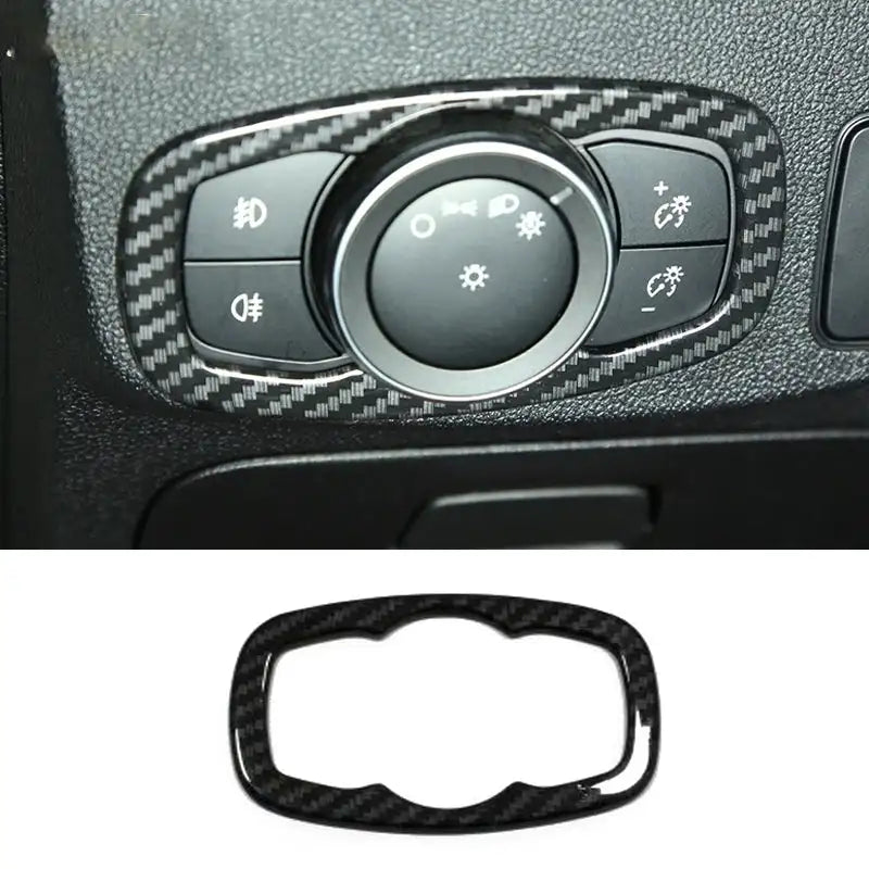 For Ford Focus MK4 2019 2020 Carbon Fiber Look Interior window swtich gear Steering Wheel Headlamp air Switche Button Cover Trim - Lootquake
