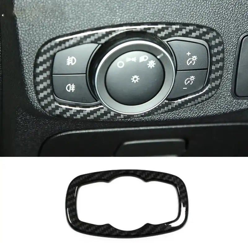 For Ford Focus MK4 2019 2020 Carbon Fiber Look Interior window swtich gear Steering Wheel Headlamp air Switche Button Cover Trim - Lootquake