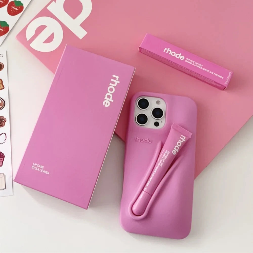 Estuche de regalo de 4 piezas Rhode Lip para iPhone con bolsa de compras