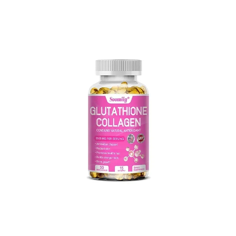 Glutathione Collagen Capsules, Skin Brightening & Anti-Aging, Supports Hair, Skin & Nail Health, NON-GMO, Glutathione Supplement