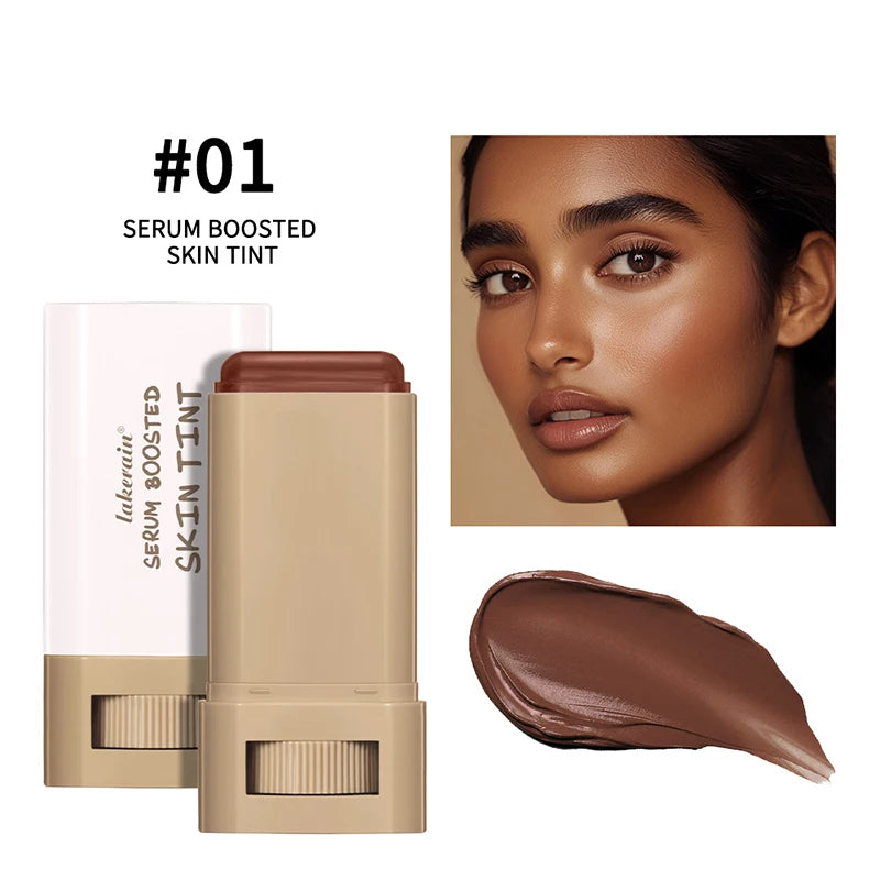 Foundation Balm Stick Serum Boost Skin Tint Foundation Stick Smooth Plumper Coverage Brighten Face Travel Foundation Makeup 2025
