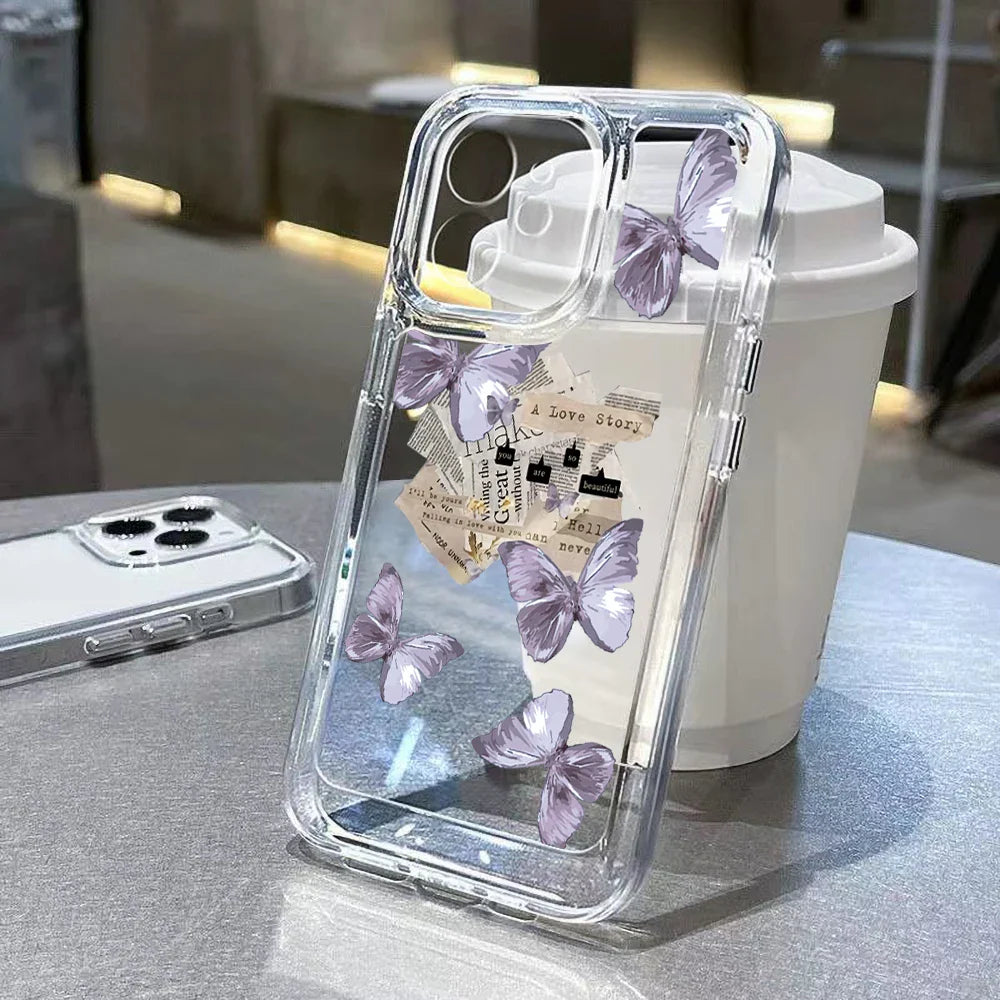 Funda para teléfono con pintura al óleo de flores moradas