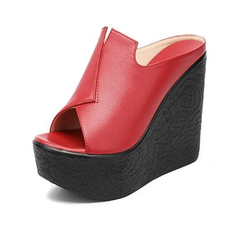 YAERNI High Heel 11cm Wedges Heel Fashion Sandals For Women's Summer New Platform Large Size Open Toe Ladies Shoes - Lootquake