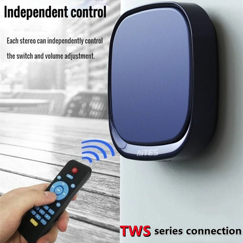 Altavoz Bluetooth de pared con interconexión TWS, batería incorporada de 4400 mAh, estéreo portátil, subwoofer estéreo envolvente 3D inalámbrico.