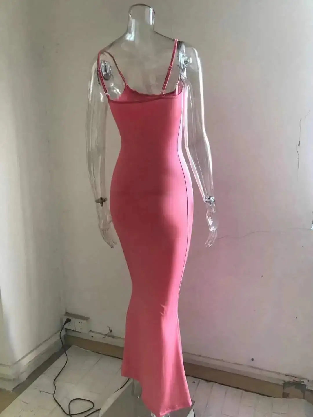 Dresses For Women 2023 Sexy Spaghetti Strap Black Long Dress Evening Y2k Sleeveless Solid Skinny Bodycon Maxi Vestidos - Lootquake