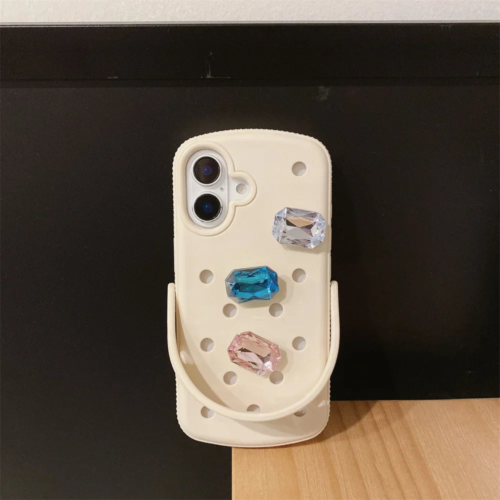Funda blanda de lujo para iPhone con diseño de Crocs