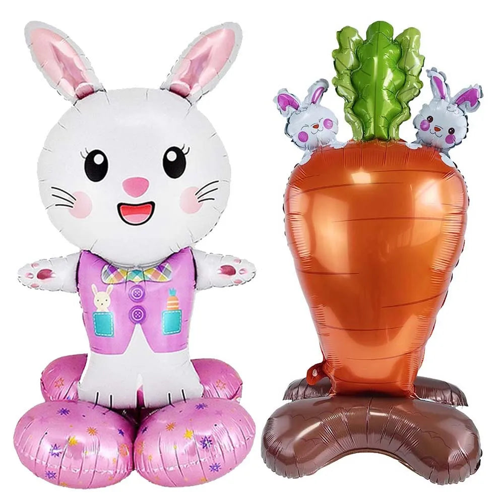Easter Bunny Inflatables Balloon Decorations Standing Carrot Balloons Cute Carrot Rabbit Happy Easter Party Birthday Decorations - Lootquake