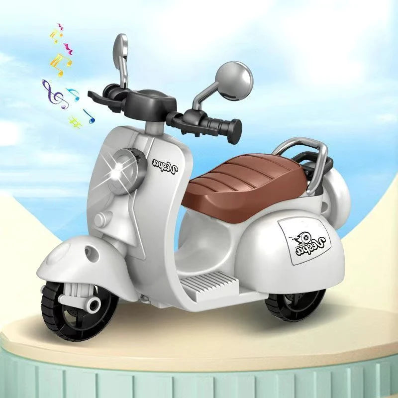 Mini moto électrique pour poupée Labubu, accessoires pour poupée Labubu, jouets amusants et mignons, avec lumières et musique, cadeau de Noël pour enfant à faire soi-même