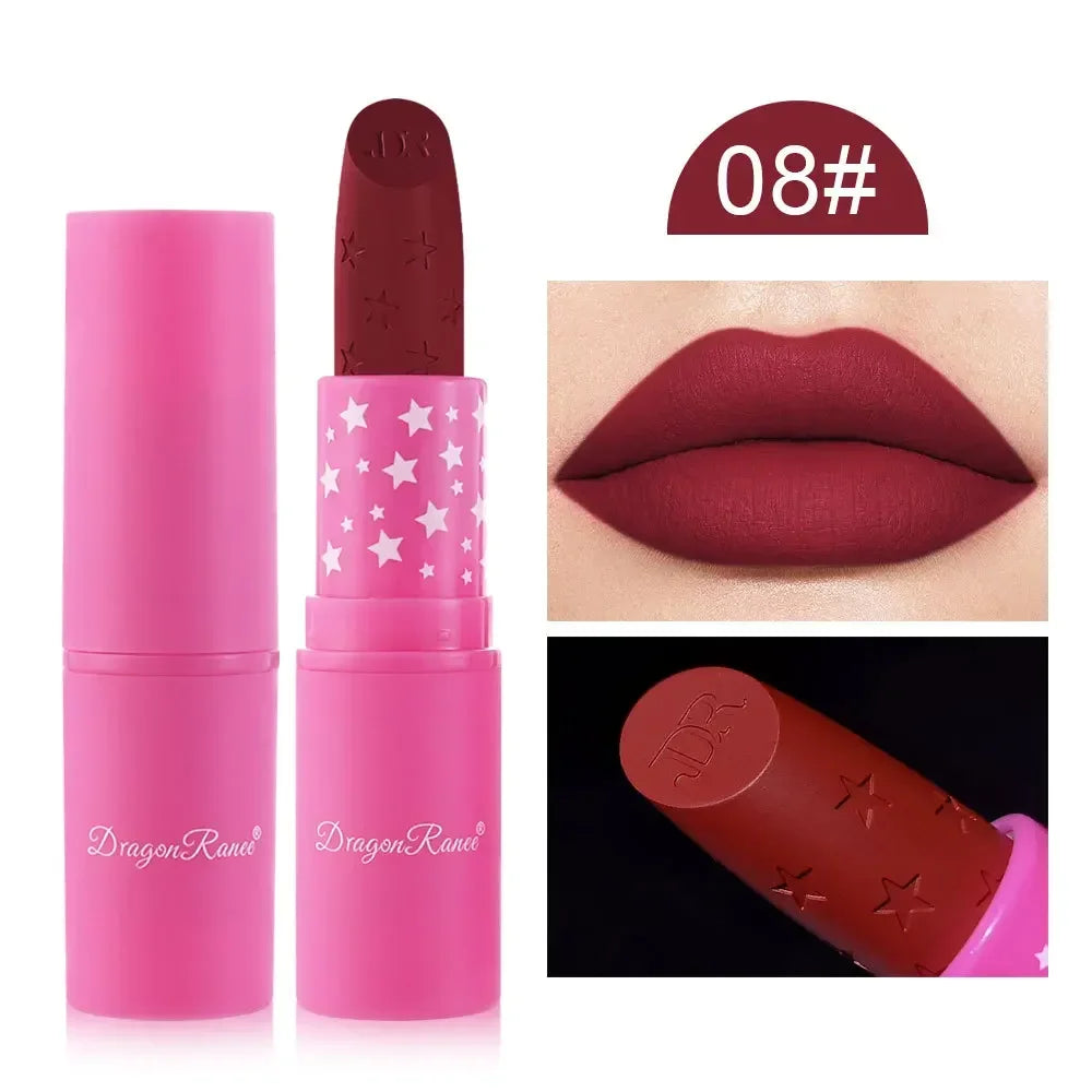 9 Colors Velvet Matte Lipsticks Pencil Waterproof Long Lasting Sexy Nude Pink Lip Stick Non-Stick Cup Makeup Lip Tint Cosmetics