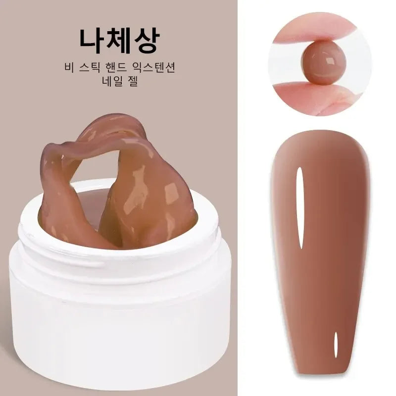 LIMEGIRL 15 g Gel d'extension d'ongles solide Gel UV antiadhésif pour photothérapie des mains Gel de construction rapide Conseils d'ongles Nail Art Gel de prolongation des ongles