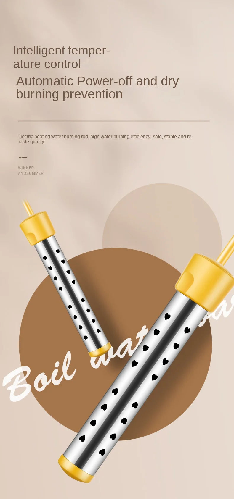 Chauffe-eau électrique portable 110 V/220 V, appareil de chauffage rapide