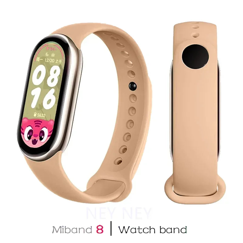 Bracelet de montre sport pour Xiaomi Mi Band 8-9 NFC, bracelet de rechange en silicone, étanche, accessoires