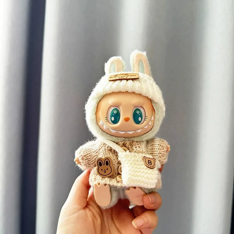 Labubu I II Sitting Party Clothing Idol Dolls Cute Mini Plush Doll'S Clothes Easter Colorful Bunny Sweater Labubu Accessories