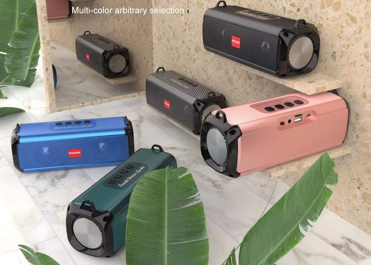 Altavoz Bluetooth portátil con audio de alta resolución, graves y agudos extendidos, altavoces inalámbricos HiFi de alta calidad y gran volumen.