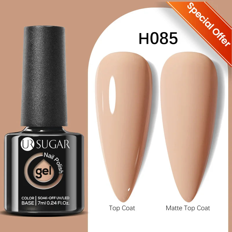 UR SUGAR Esmalte de uñas en gel con base de goma, color azul, dorado, con brillo, capa superior, esmalte de uñas en gel UV LED, para manicura