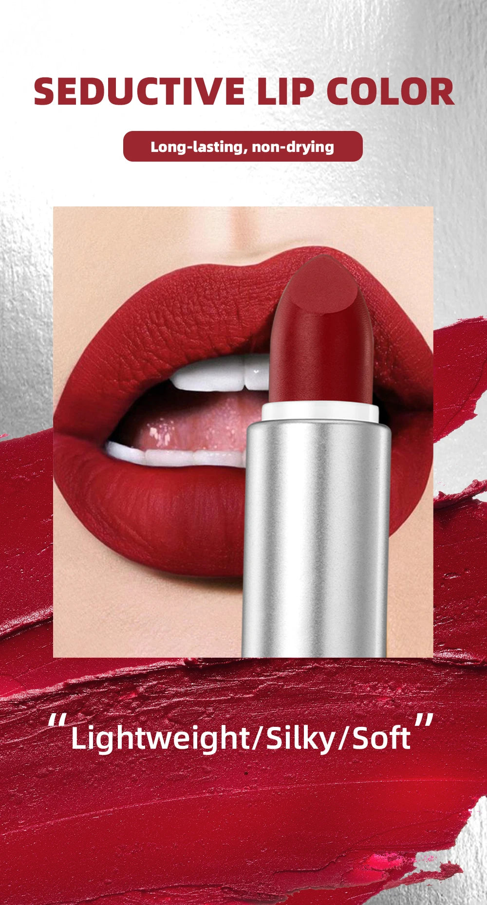 High Quality Professional Lipsticks Nude Matte Lipstick Long Lasting Moisturizing Makeup Sexy Red Lipgloss Tint Lips Cosmetics