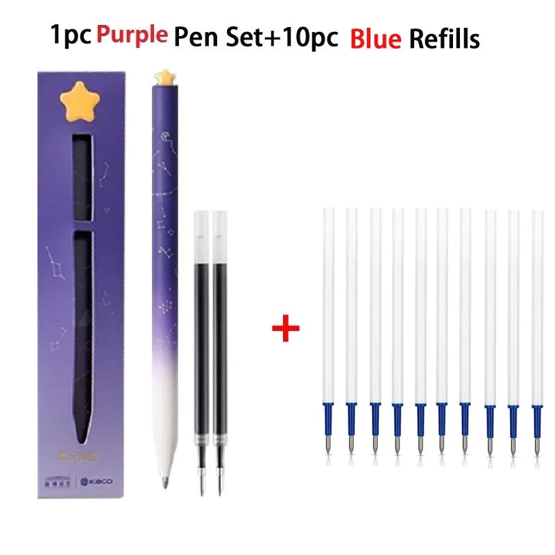 Juegos de bolígrafos de gel KACO, útiles escolares y de oficina para niños, de 0,5 mm de alta capacidad, con forma de corazón o signo del zodiaco, artículos de escritura, regalos de amor, artículos bonitos.