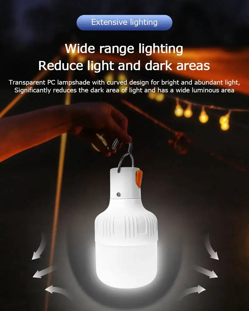 2pcs Rechargeable LED Indoor Outdoor Emergency Hookup Portable Lights with Battery Flashing Lights Barbecue Tent Camping Lights - Lootquake