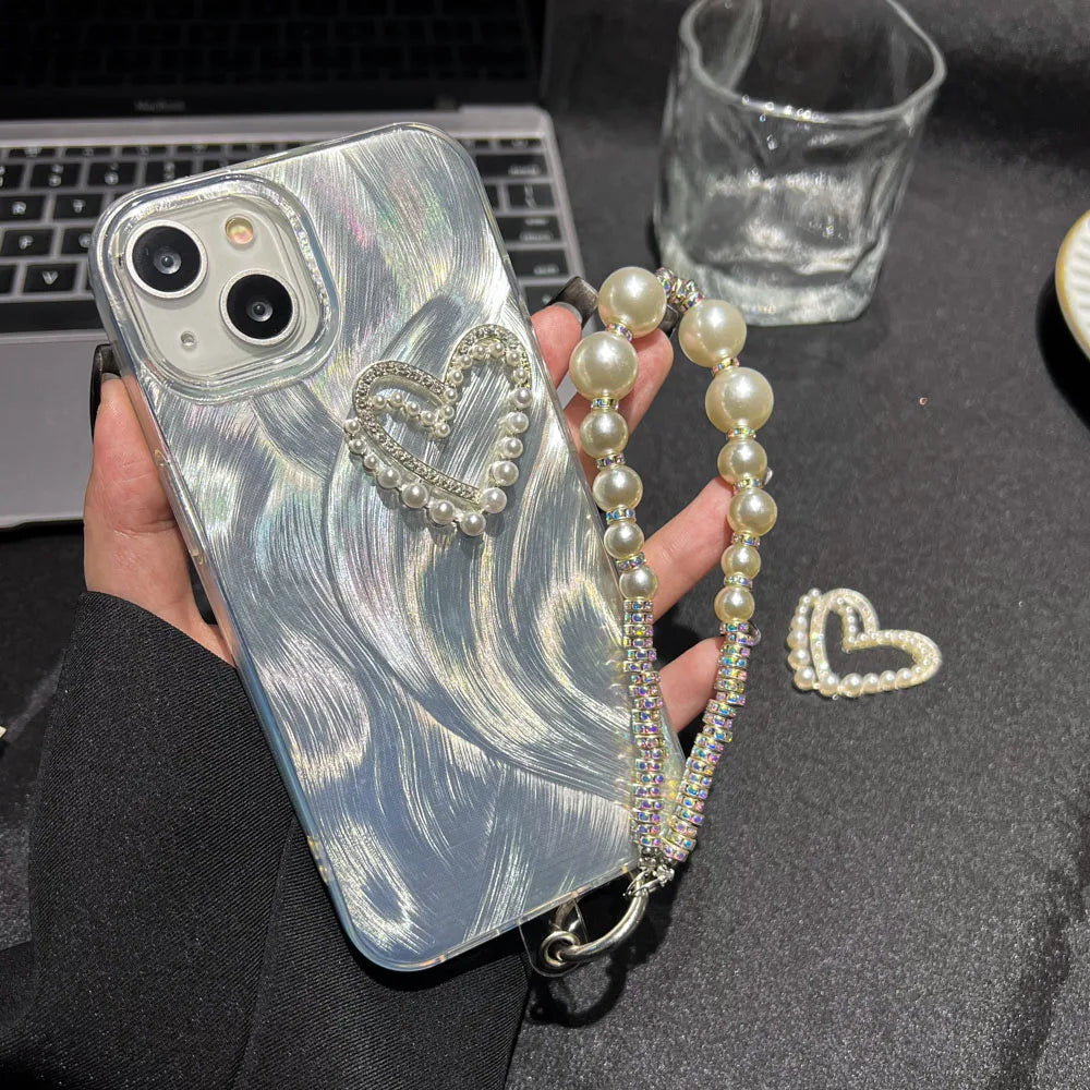 Funda suave de lujo para teléfono con corazón de amor en 3D