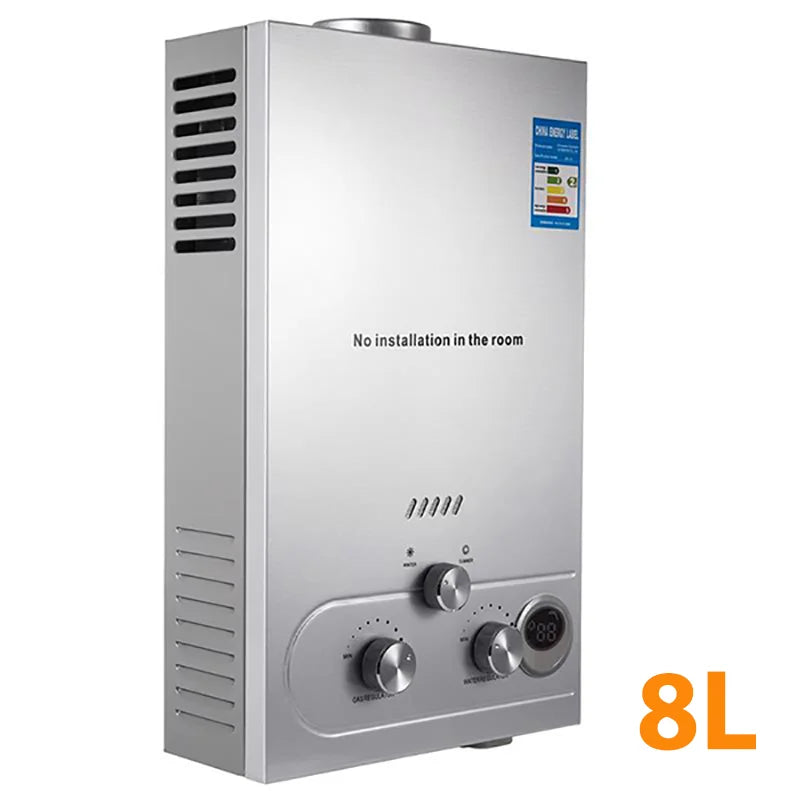 Chauffe-eau instantané portable DIVEDEER 8L/12L/16L/18L, chauffe-eau mural sans réservoir à gaz GPL, affichage numérique, chauffage rapide