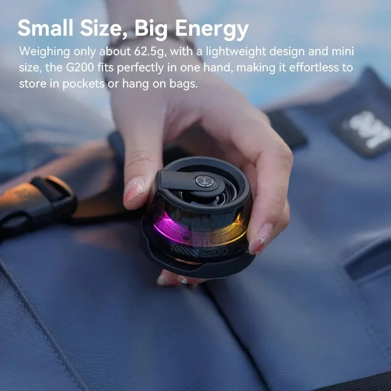 Enceinte Bluetooth portable Edifier HECATE G200, éclairage RGB, haut-parleur magnétique BT5.3, mini caisson de basses, autonomie de 7 heures, support pour téléphone