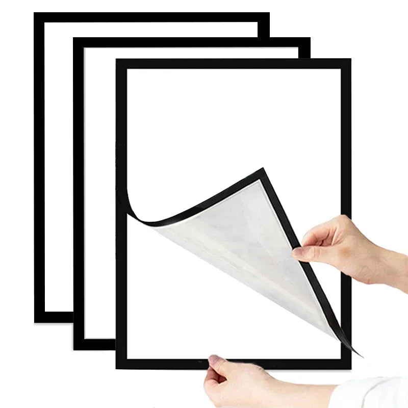 Marco de fotos magnético negro A4/A5/A6, columna publicitaria, columna publicitaria, marco de póster suave autoadhesivo, carpeta de certificados