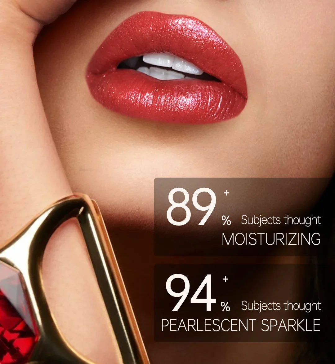 Fine Glitter Lipstick, Quicksand Gold Lipstick Non-sticky Non-fading Lipstick Pearlescent Long-lasting Silky Mermaid Lipstick