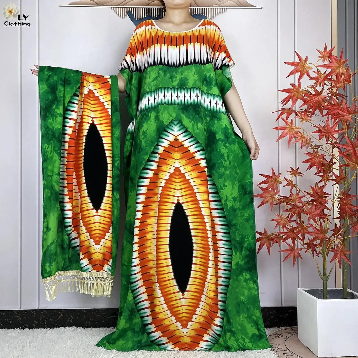 2024 Latest Muslim Sets Women Clothing Cotton Floral Loose Dashiki Long Dress African Abaya Dubai Traditional Islamic Clothing