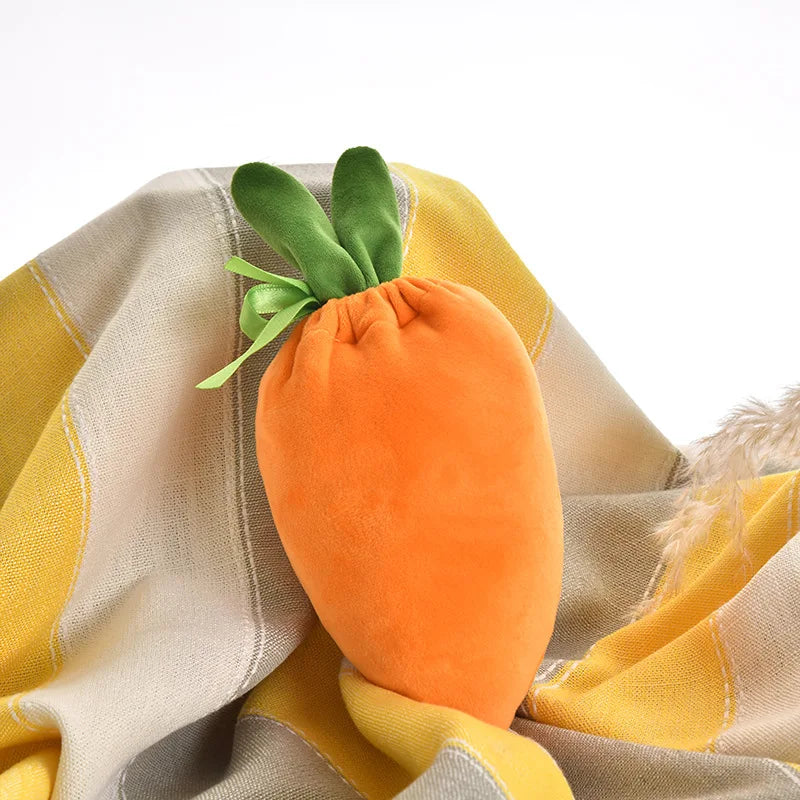 2024 Easter Velvet Gift Bag Easter Carrot Velvet Jewelry Basket Easter Rabbit Ear Candy Bags With Drawstring For Party Supplies - Lootquake