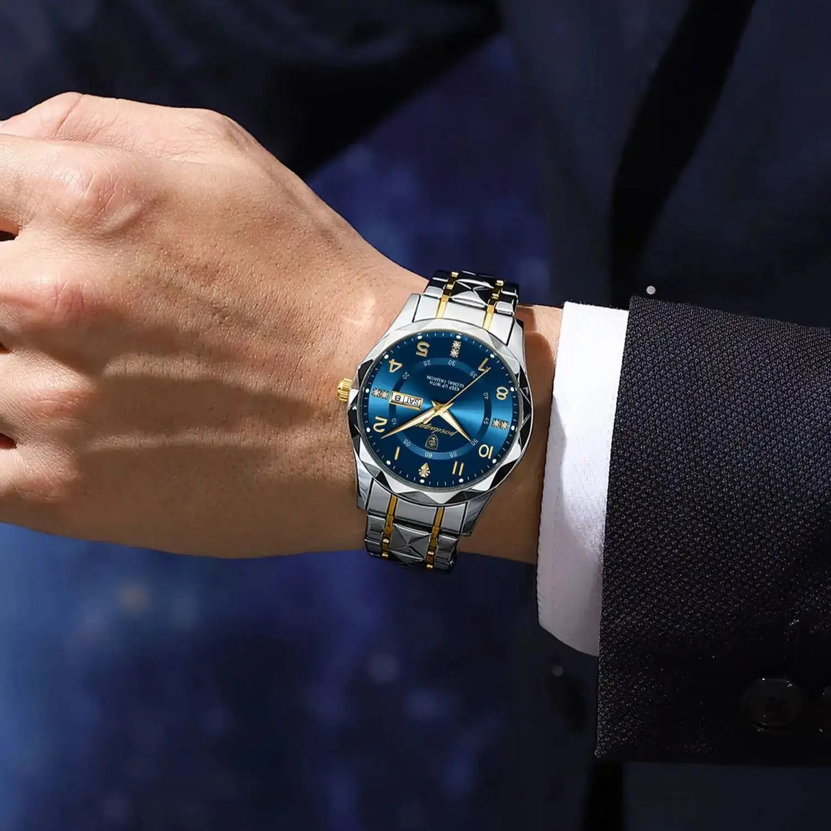 POEDAGAR Luxury Business Men's Wristwatch Stainless Steel Date Week Man Watch Waterproof Luminous Fashion Quartz Watches For Men - Lootquake