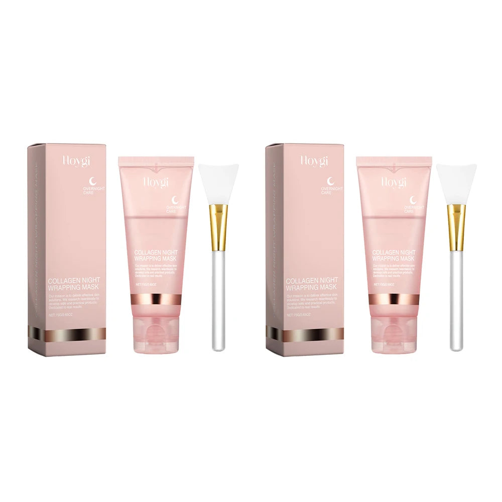 Mascarilla de colágeno de noche de 75 g, hidratante, iluminadora, suave, reafirmante y rejuvenecedora.