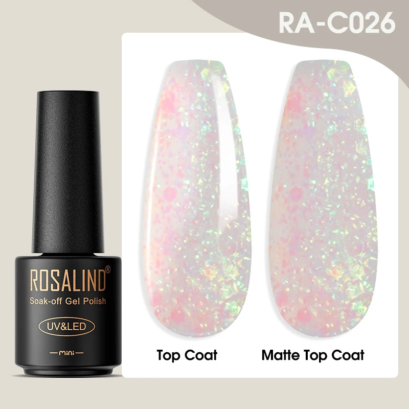 Esmalte de uñas en gel ROSALIND, lámpara para manicura artística con base mate y capa superior, esmalte semipermanente Gellak.